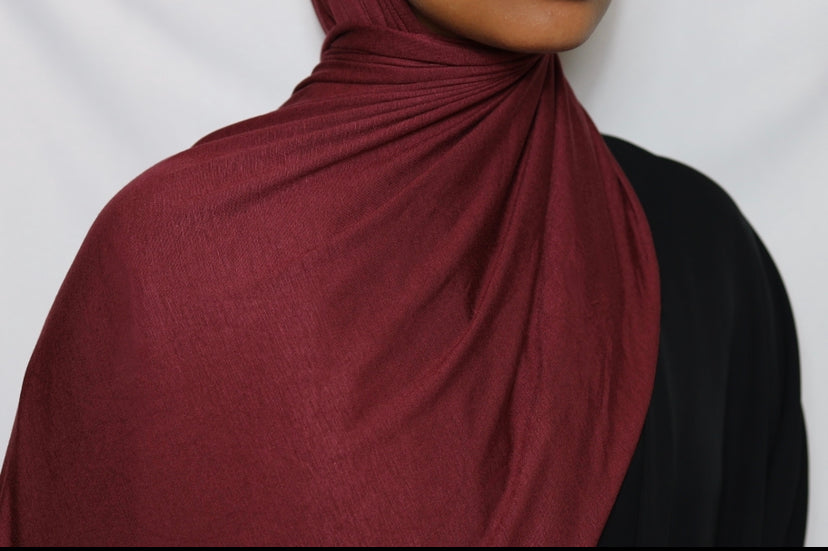 Deep Red Jersey Hijab