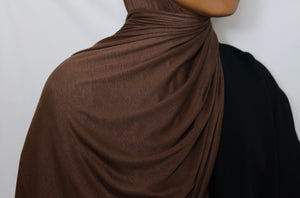 Dark Brown Jersey Hijab